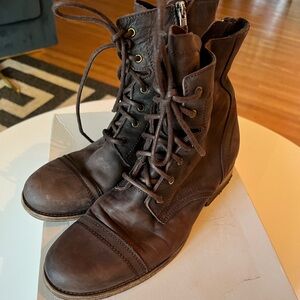 All Saints Cropped Military Boots US9